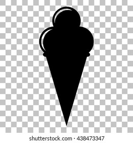 Ice Cream sign. Flat style black icon on transparent background.