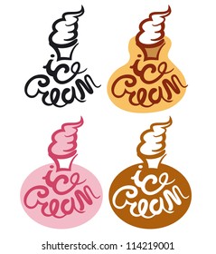 ice cream sign with inscription
