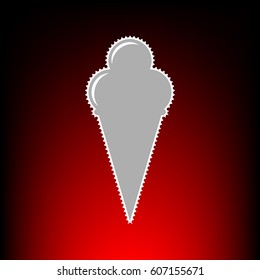 Ice Cream sign. Postage stam or old photo style on red-black gradient background.