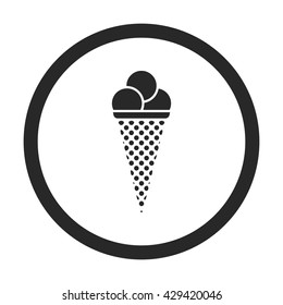 Ice cream sign  simple icon on background