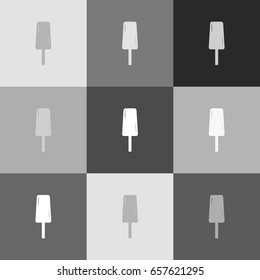 Ice Cream sign. Vector. Grayscale version of Popart-style icon.