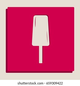 Ice Cream sign. Vector. Grayscale version of Popart-style icon.