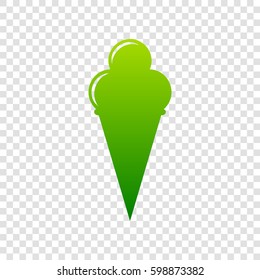 Ice Cream sign. Vector. Green gradient icon on transparent background.