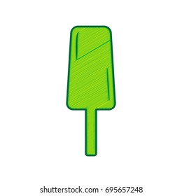 Ice Cream sign. Vector. Lemon scribble icon on white background. Isolated