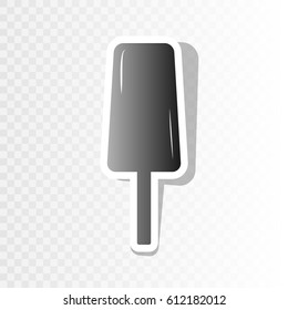Ice Cream sign. Vector. New year blackish icon on transparent background with transition.