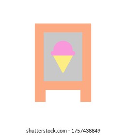 Ice cream, signboard icon. Simple color vector elements of freeze sweet icons for ui and ux, website or mobile application