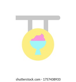 Ice cream, signboard icon. Simple color vector elements of freeze sweet icons for ui and ux, website or mobile application