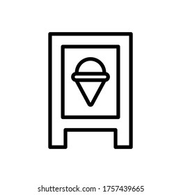 Ice cream, signboard icon. Simple line, outline vector elements of freeze sweet icons for ui and ux, website or mobile application