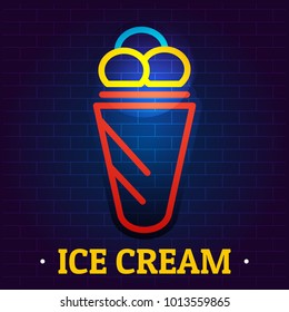 Ice cream signboard logo. Flat illustration of ice cream signboard vector logo for web