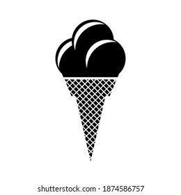 ice cream silhouette, drawing, vector illustration