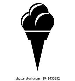 Ice cream silhouette drawing, vector illustration