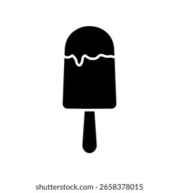 Diseño plano de Vector de icono de silueta de helado.