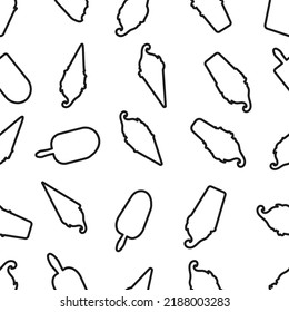 Ice cream silhouette pattern, seamless pattern on a white background. Illustration of vector design.  vector illustration.