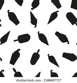 Ice cream silhouette pattern, seamless pattern on a white background. Illustration of vector design.  vector illustration.