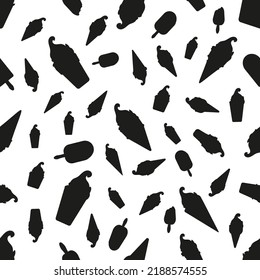 Ice cream silhouette pattern, seamless pattern on a white background. Illustration of vector design.  vector illustration.