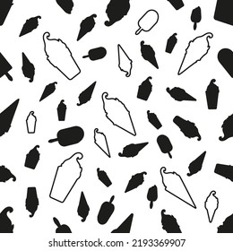 Ice cream silhouette pattern, seamless pattern on a white background. Illustration of vector design. vector illustration