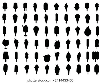 Ice cream silhouette vector art white background