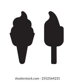 ice cream silhouette vector icon with white background