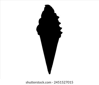 Ilustración vectorial de la silueta del helado sobre fondo blanco