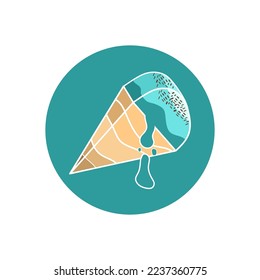 Ice cream in simple flat design for logo, icon, shop, website or other.