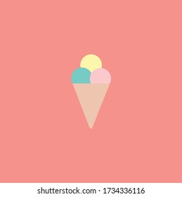 Ice cream simple flat icon vector illustration. Ice cream logo.