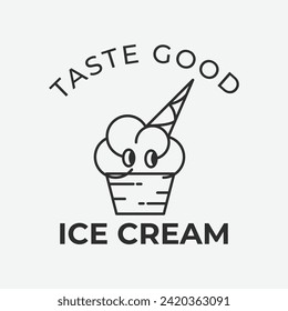 ice cream simple icon logo