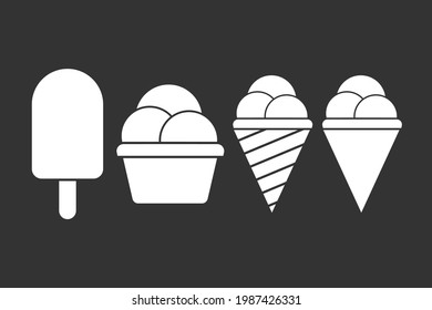 Ice Cream. Simple icon set. Flat style element for graphic design. Vector EPS10 illustration