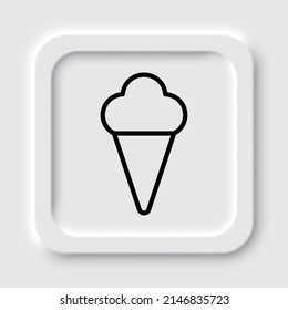 Ice cream simple icon vector. Flat design. Neumorphism design.ai
