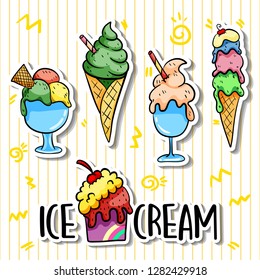 Ice cream of simple illustrations