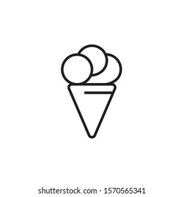  ICE CREAM, Simple Linear icon on a White background, ice cream, EDITABLE STROKE. Can be used as a sticker, banner and more