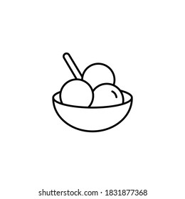 Ice cream simple thin line icon vector illustration