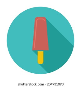 Ice cream.. Single flat color icon. Vector illustration.