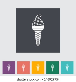 Ice Cream. Single flat icon. Vector illustration.