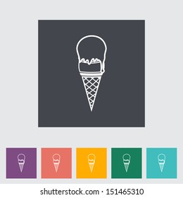 Ice cream. Single flat icon. Vector illustration.