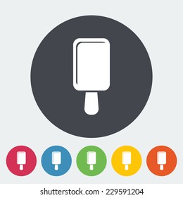 Ice cream. Single flat icon on the circle. Vector illustration.