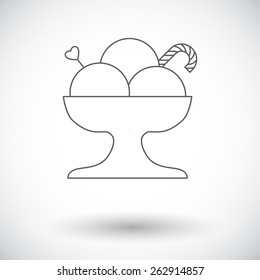 Ice cream. Single flat icon on white background. Vector illustration.