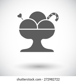 Ice cream. Single flat icon on white background. Vector illustration.