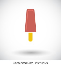 Ice cream. Single flat icon on white background. Vector illustration.