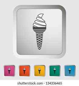 Ice Cream. Single icon. Vector illustration.