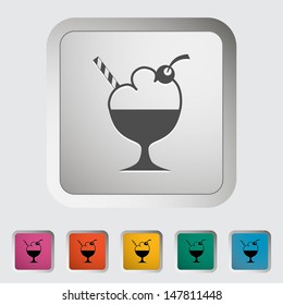 Ice cream. Single icon. Vector illustration.