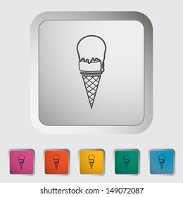 Ice cream. Single icon. Vector illustration.