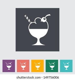 Ice cream. Single icon. Vector illustration.