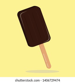 ice cream sitck. snack for summer. isolated on yellow bacground