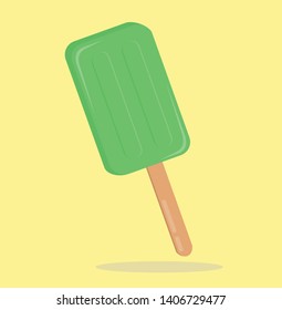 ice cream sitck. snack for summer. isolated on yellow bacground