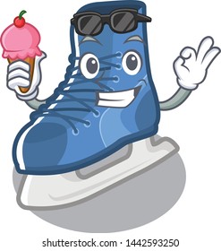 With ice cream ice skate in the cartoon shape