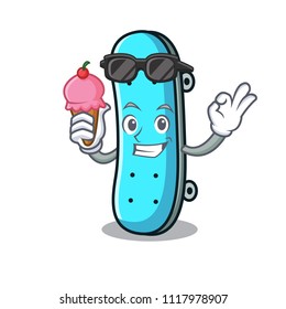 With ice cream skateboard character cartoon style