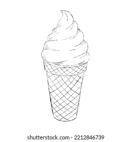 Ice cream sketch hand drawn vector