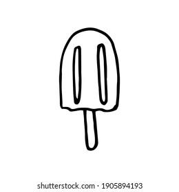 Ice cream sketch. Isolated vector ice cream scoops in glass bowl, eskimo pie in chocolate glaze, sundae in wafer cone, frozen fruit ice for cafeteria, restaurant menu