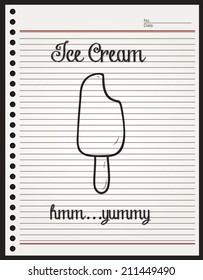 ice cream sketch on paper