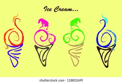 ice cream sketch with simple line